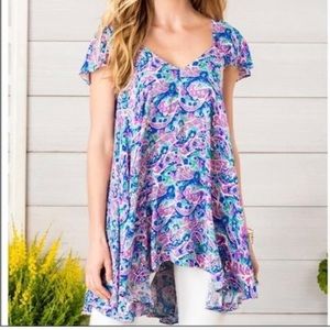 NWT Matilda Jane In The Maze Floral Swing Tunic Blouse Top, Small